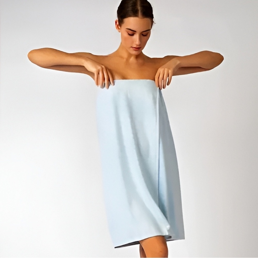PJ Salvage Light Blue Towel Wrap O/S fits all wrap yourself in love one size